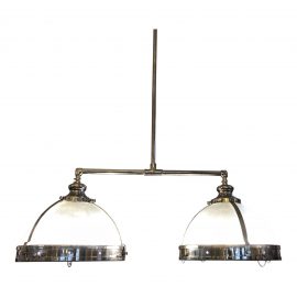 Double Polished Nickel & Glass Pendant Fixture