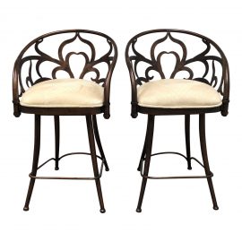 Artistica Home Laser Cut Scroll Stools - A Pair. Original Price: $1,400.00