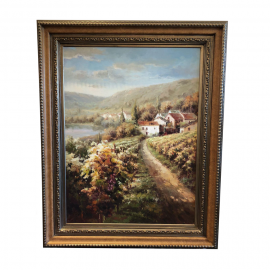 Vineyard Retreat, an Original Oil Painting. Original Price: $3,885.00