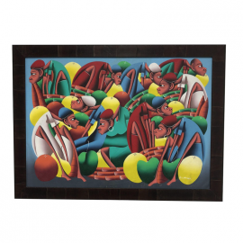 Haitian Artist Laurent Casimir Painting on Canvas