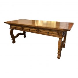 Distressed Finish Pine Refectory Table