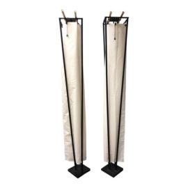 Japanese Style Minimalistic Fabric Floor Lamps - a Pair