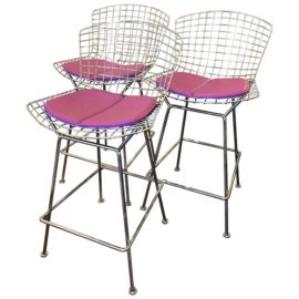 Set of Three Bertoia Counter Height Stools by Knoll. Original Price: $3,885