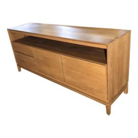 Crate & Barrel Solid Oak Media Storage. Original Price: $2,500.00