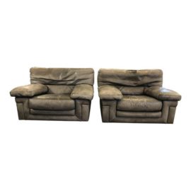 Roche Bobois Leather Chairs - a Pair