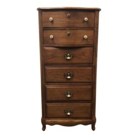 Traditional Style Oak 6-Drawer Tallboy Chest