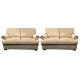 Pair of American Leather Upholstered Loveseats