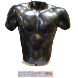 Contemporary Mounted Bronze Torso Sculpture