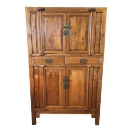 1900s Asian Antique Elmwood Storage Cabinet