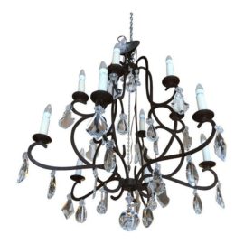 Gregorius Pineo 12 Light Rousseau Chandelier With Crystals. Original Price: $12,000