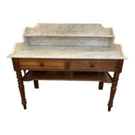 1900s French Country Marble Topped Wash Stand