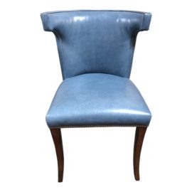 Williams-Sonoma Home Regency Blue Leather Chair. Original Price: $695