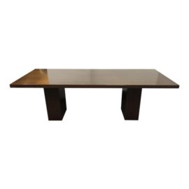 Contemporay Rustic Two Pedetsal Wood Table