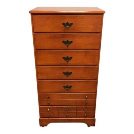 Cherry Finish Seven Drawer Dresser Chest