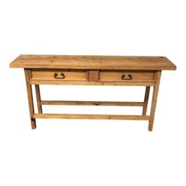 Two Drawers Pine Console Table