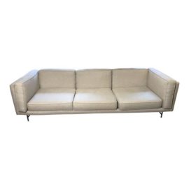 Swedish Modern Blu Dot Bank Gray Acrylic Fabric Sofa. Original Price: $2,200.00