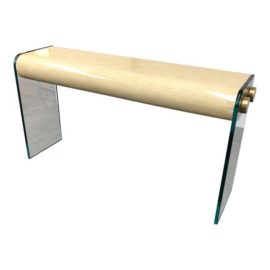 Karl Springer Bone Inlay & Glass Console