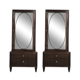 Pair of Barbara Barry Looking Glass Cabinet by Henredon. Original Price: $21,654.00