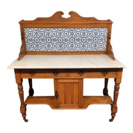 1920s Vintage Marble & Tile Wash Stand