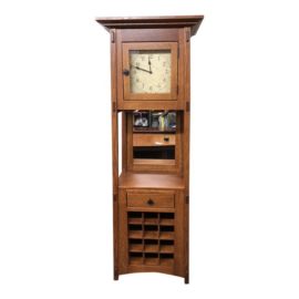 NEW McCoy Amish White Oak + Cherry Wine Clock. Original Price: $2,445