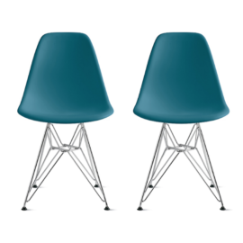 Design Within Reach Pair Eames Molded Plastic Chairs. Original Price: $690