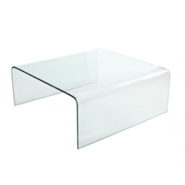 Clear Glass Waterfall Coffee Table