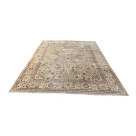 Large Beige & Burgundy Pakistani Wool Area Rug. Original Price: $8,000.00 - 9′ × 11′10″