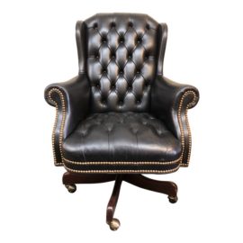 Hancock & Moore Black Leather Berwind Swivel Tilt Executive Chair. Original Price: $2,450