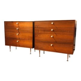 George Nelson Thin Edge Four-Drawer Palisander Dressers - a Pair. Original Price: $20,858