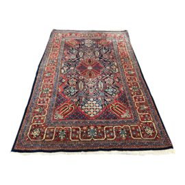 Vintage Persian Geometric Wool Area Rug -4′4″ × 7′3″