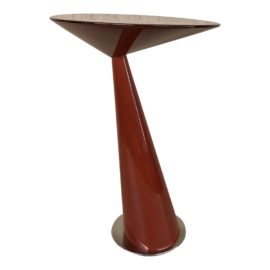 Space Age Red Enamel & Chrome Martini Table. Original Price: $2,200.00