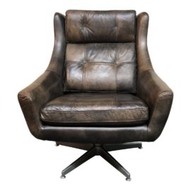 Restoration Hardware Motorcity Leather Swivel Chair. Original Price: $2,250.00
