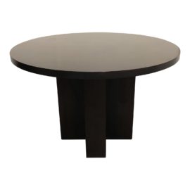 Contemporary Round Espresso Wood Table