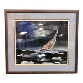 Mid-Century " Midnight Sail" Painting by Walter Philipp