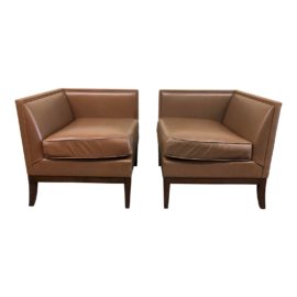 Edelman Leather Corner Chairs - a Pair