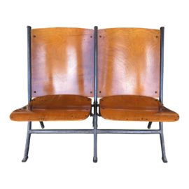 Mid-Century Twin Theater Seat Bench