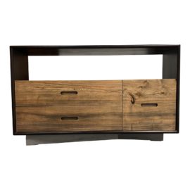 Custom Solid Elm & Walnut Console. Original Price: $3,450.00