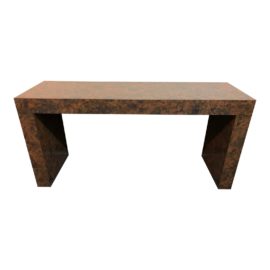 1970s Contemporary Veneer Console Table