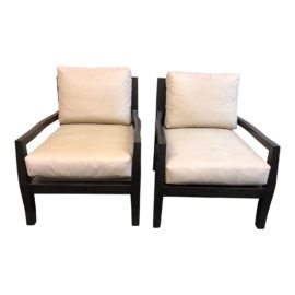 Kreiss Suede Lounge Chairs - A Pair