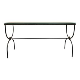 Industrial Glass U-Shape Console Table