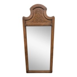 Vintage Carved Oak Wall Mirror