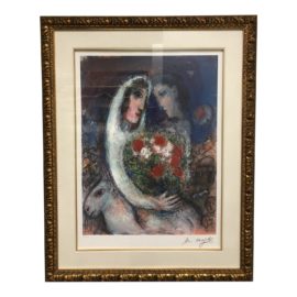 Custom Framed Marc Chagall the Marriage Giclee. Original Price: $6,900.00