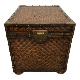 Maitland-Smith Rattan Woven Chest Trunk. Original Price: $500