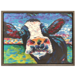 'Curious Cow' by Carolee Taletti Textured Print