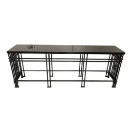 Custom Black Iron & Stone Top Console