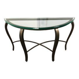 Curved Metal and Tempered Glass Console