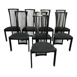 Pietro Costantini for Ello Furniture Black Dining Chairs - Set of 8