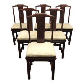 Set of 6 Elegant Chinese Side Chairs