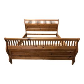 Pine California King Slatted Sleigh Bed