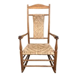 Vintage Woven Rush Rocking Chair